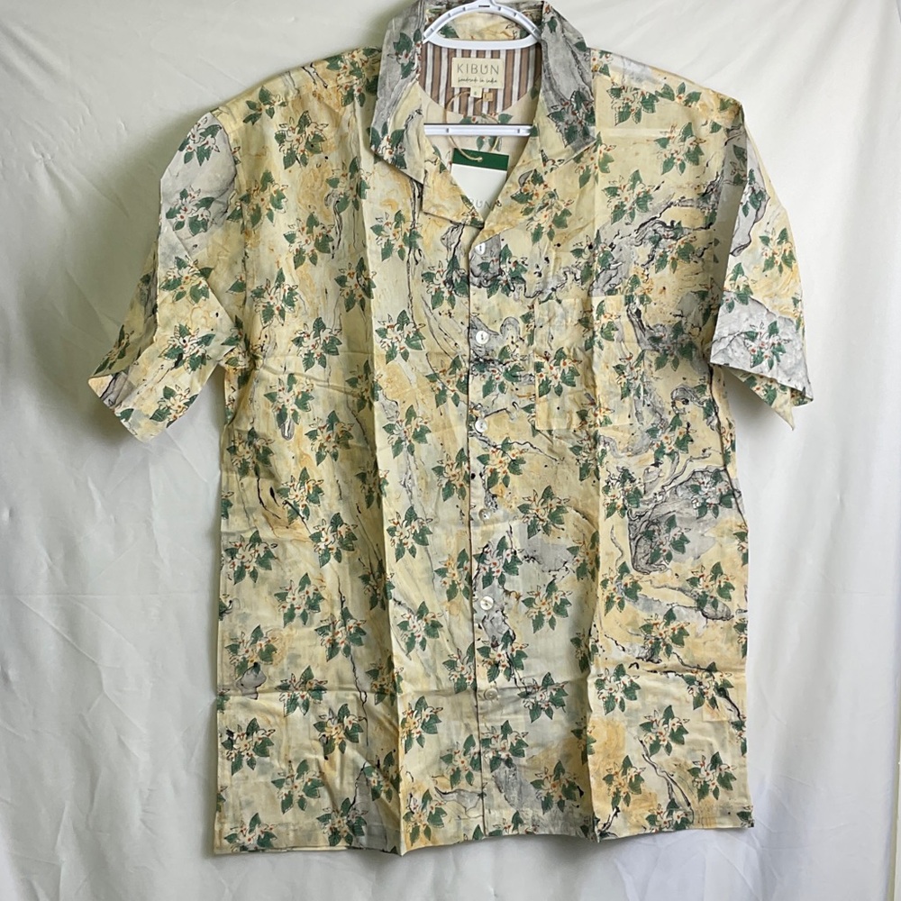 Kibun Floral Casual Shirt - Yellow and Green
